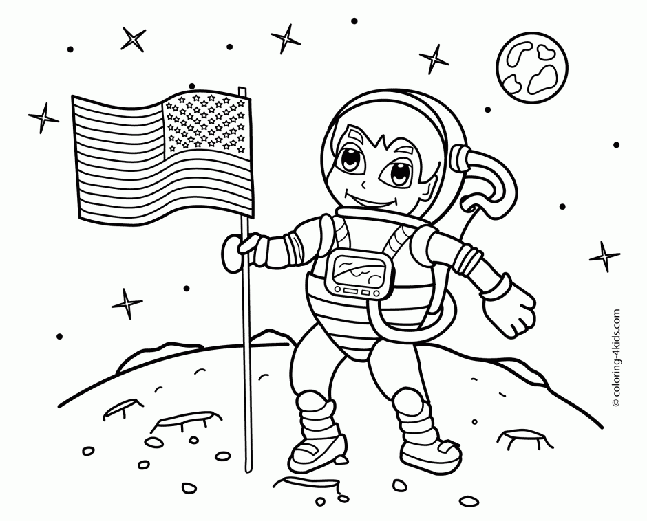 Plansa de colorat cu Astronaut 31 25